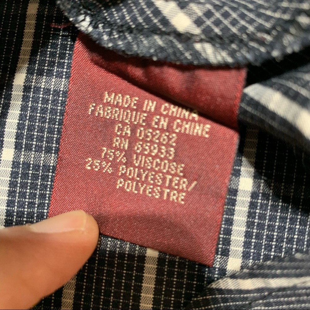 Point Zero Black Button Down Shirt Fitted Size Me… - image 3